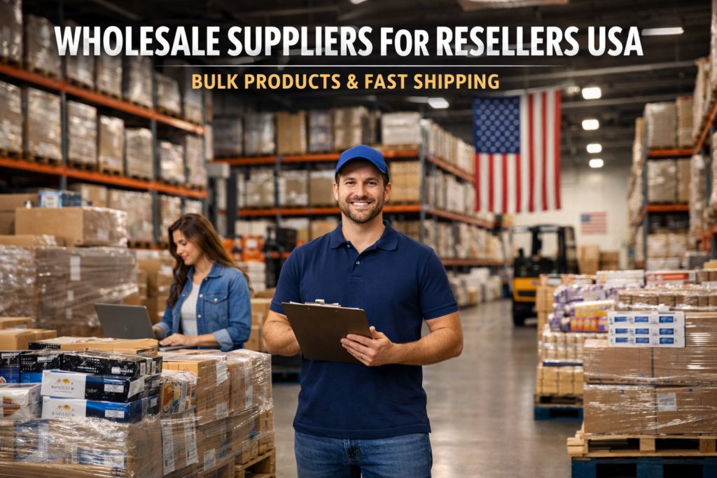 Wholesale suppliers for resellers USA offering bulk products and fast shipping
